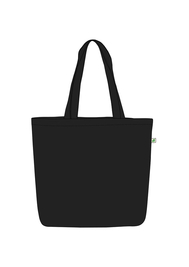 Large Zipper Tote Bag Black - i am not plastic – sustainme.in