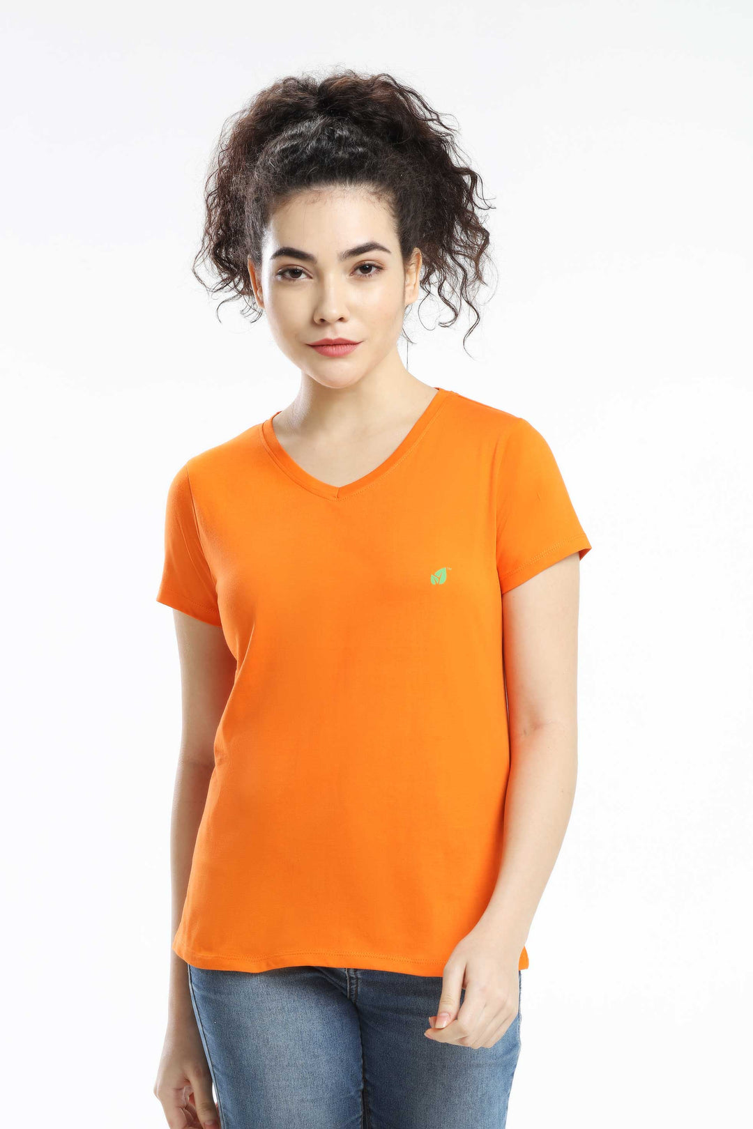 Orange t shirt woman best sale